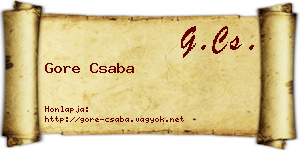 Gore Csaba névjegykártya